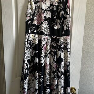 White House Black Market Black and Pink Dress